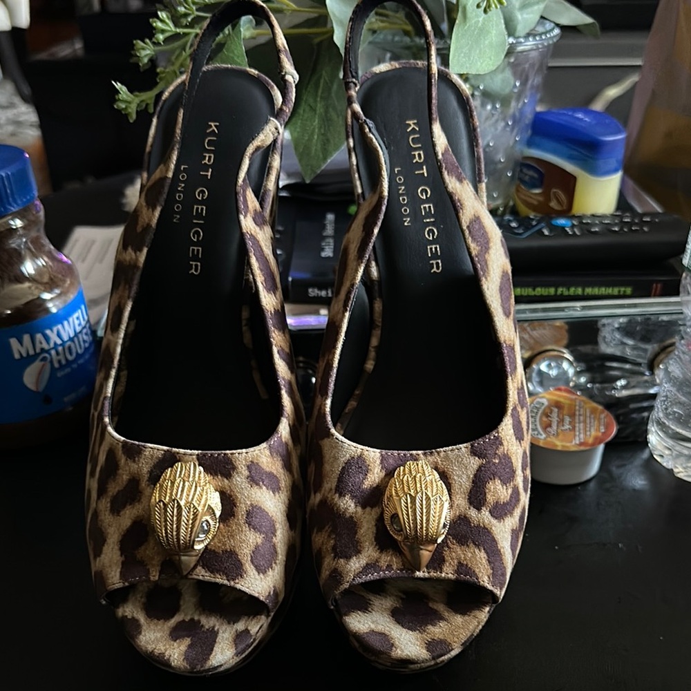 Kurt Geiger London Leopard Print Slingback Heels
